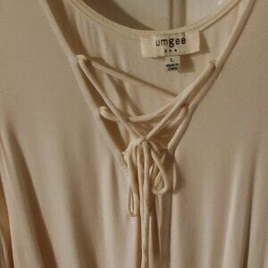 UMGEE Orange Ombre Cold Shoulder Top